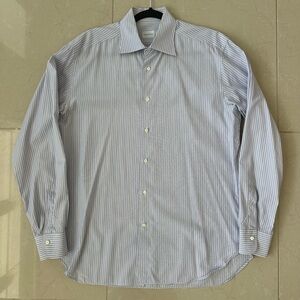 Ermenegildo Zegna Light Blue Striped Dress Shirt/ Button Up Size 40